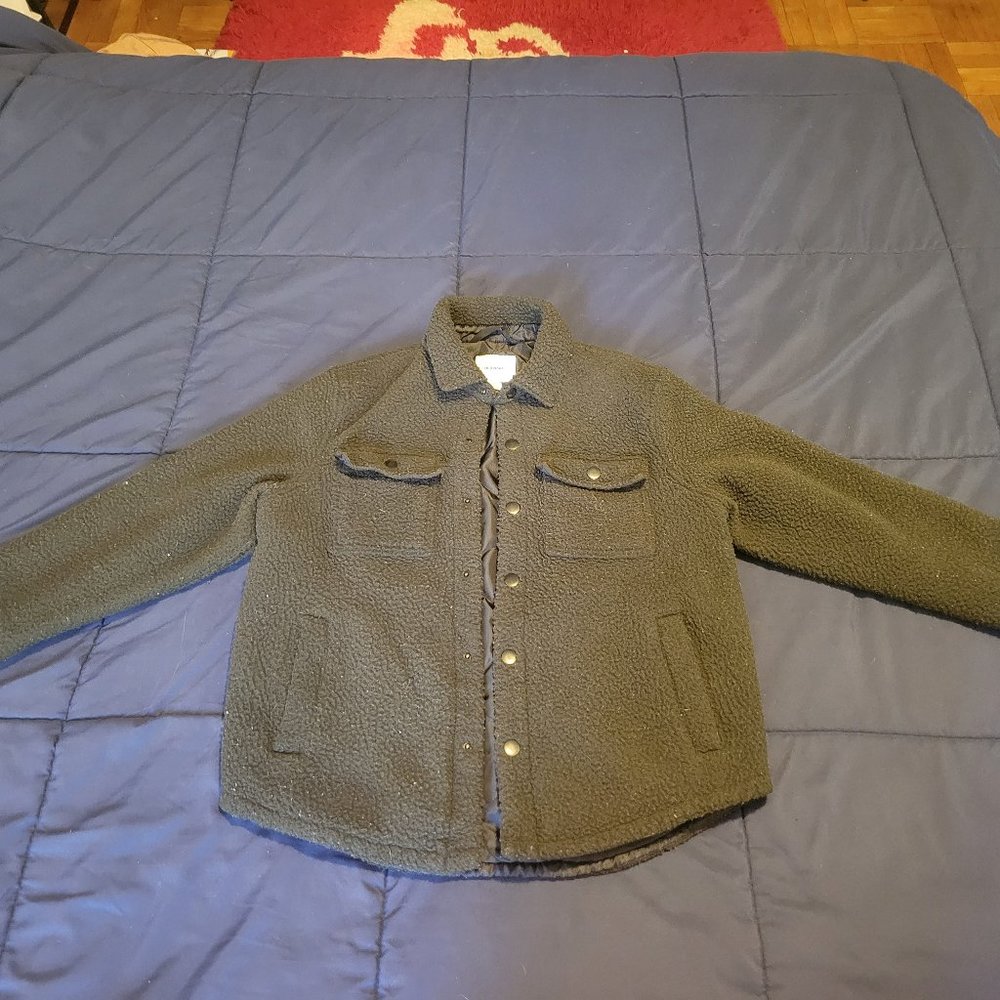 Old Navy Hunter Green Teddy Flannel Jacket
